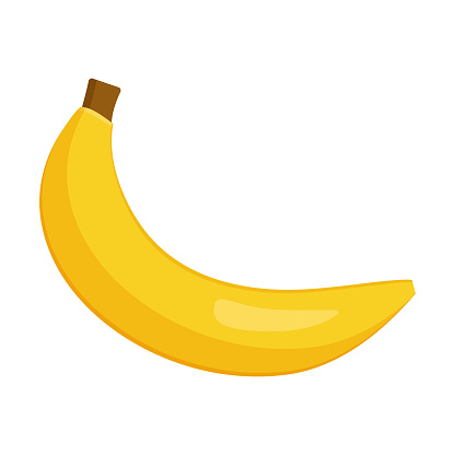 Banana fruit icon, colorful design. Vector food illustration.