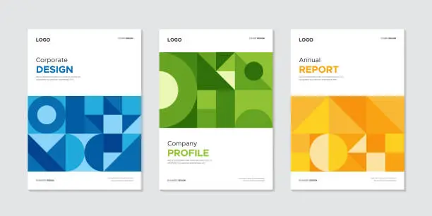 Vector illustration of Modern geometric corporate business cover and flyer vector template set