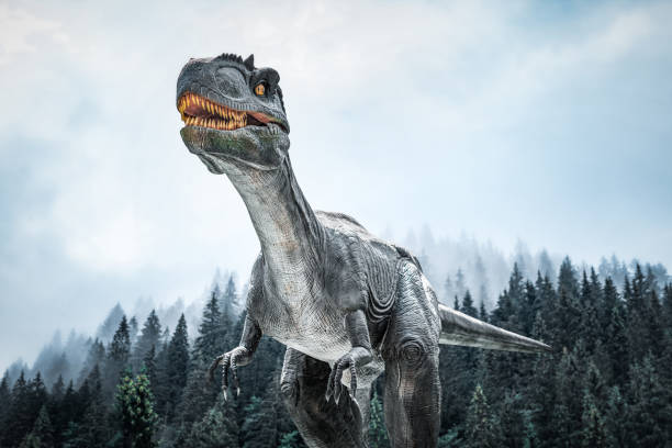 istock Dinosaur on the background of a forest. 1489501791