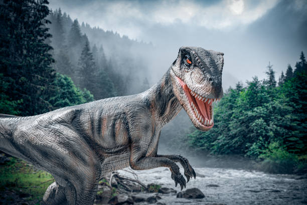 istock Dinosaur on the background of a forest. 1489501820
