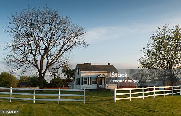 White Farmhouse Stock Photo - Download Image Now - Farmhouse, Rural Scene, House