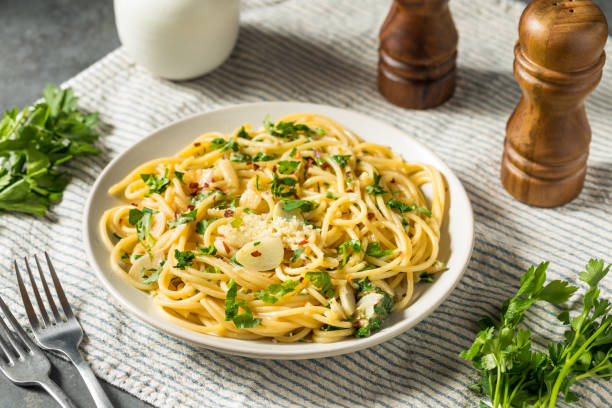 istock Homemade Pasta Garlic and Oil Dinner 1489506094