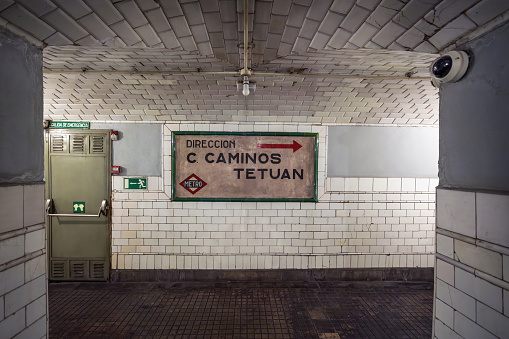 Madrid, Spain - Jun 20, 2019: Chamberi Station of Madrid Metro - Madrid, Spain
