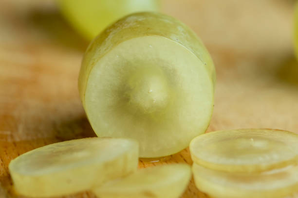 istock Harvested green grapes on the table 1489516875
