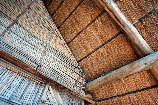 Chiangmai, Thailand - November 18, 2014: The design of thailand traditional vintage wooden house in Pundao garden in Chiangmai, Thailand.