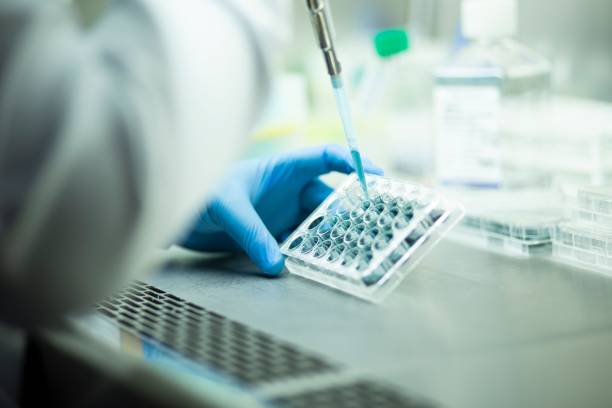 istock Chemist wearing protective gloves conducting a scientific experiment in a laboratory 1489527922