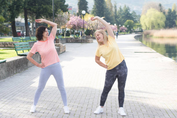 istock Mature women stretching before a run 1489530055