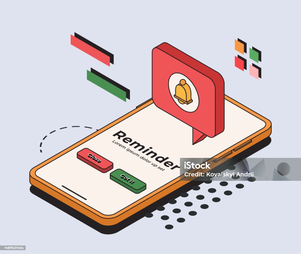 Phone Notification Graphix Phone Notification Concept Reminder On Mobile Phone Window Notification ...