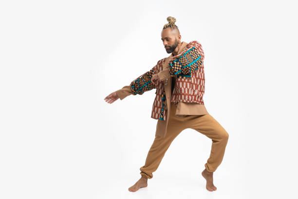 istock Gay man dancing in photo studio 1489531920