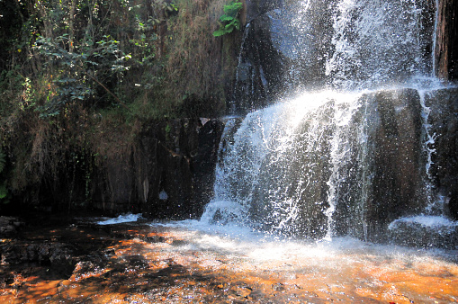 Nyakai,  Rutana province, Burundi: Kagera Falls / Chutes de la Karera - steps on the falls - it is possible to swim in the ponds - Nkoma massif - Karera Falls and Cave were established as a protected area in 1980. The site was submitted to the tentative list of UNESCO in 2007.