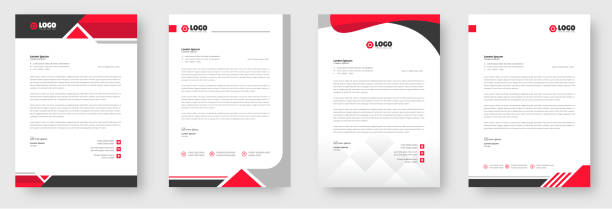 corporate modern business letterhead design template with yellow, blue, green and red color. letterhead, letter head, Business letterhead design. corporate business letterhead design with unique shape corporate business letterhead design template with yellow, blue, green and red color. letterhead, letter head, Business letterhead design. corporate business letterhead design with unique shape simple letterhead template stock illustrations