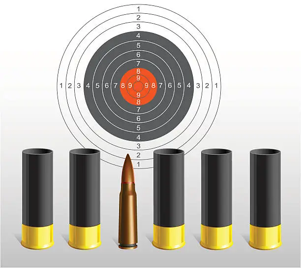 Vector illustration of target with bullets