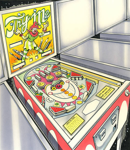 pinball 발행기 게임 - arcade amusement arcade leisure games machine stock illustrations