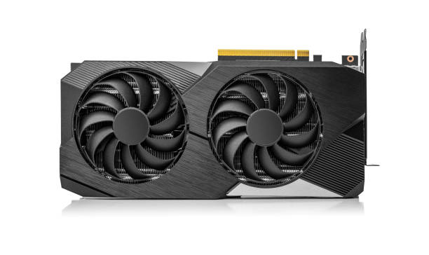 istock Graphic video card isolated on white background. 1489557084