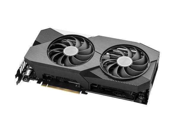 istock Graphic video card isolated on white background. 1489557090