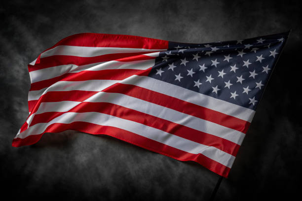 istock American flag on dark background 1489557297