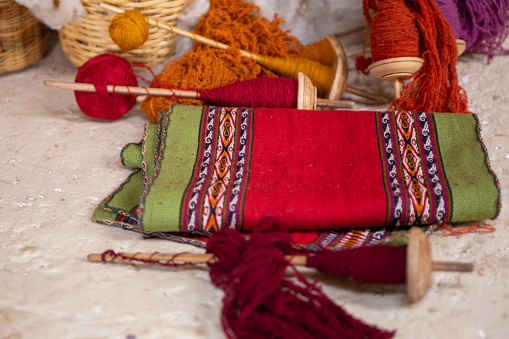 Peruvian Cloth table runner made as a souvenir