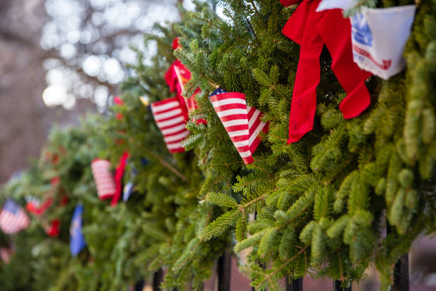istock Fence decorated for the holidays 1489558967