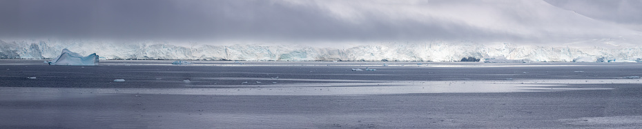 Antarctica - showing icebergs melting due to climate change