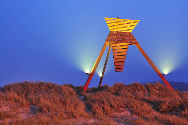 Fog over the sand dunes in Blokhus Denmark near the baech