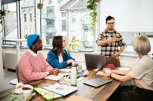 Diverse business team having a business meeting at the office