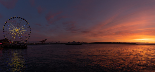 Winter sunset over Elliott Bay.