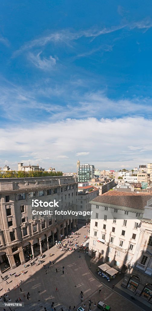 Milan Geschäfte Straßen und Plätze wie aerial vertikale - Lizenzfrei Ansicht aus erhöhter Perspektive Stock-Foto