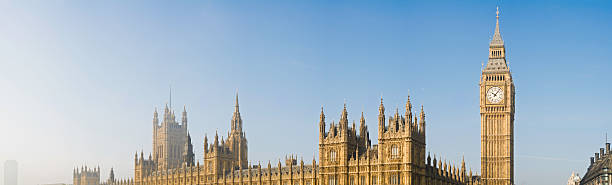 биг-бен и парламента панорама, лондон - victoria tower стоковые фото и изображения