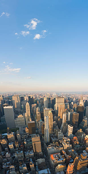 istock Blue sky scrapers New York vertical 148958298