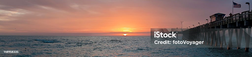 Ocean molo Zachód słońca na Florydzie, USA - Zbiór zdjęć royalty-free (Stan Floryda)