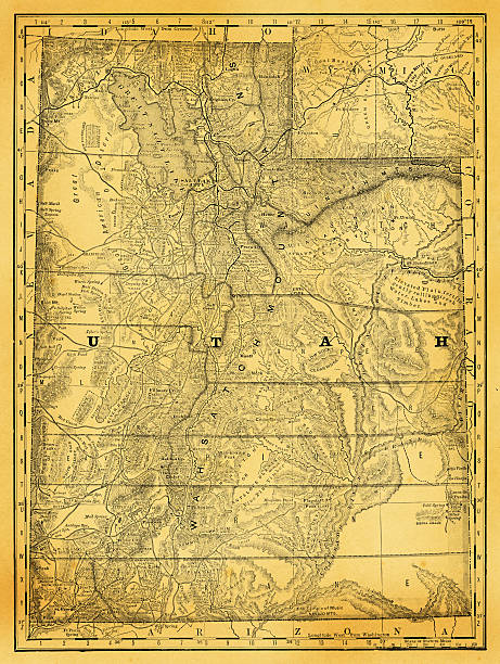 ilustrações de stock, clip art, desenhos animados e ícones de eua e mapas ilustrações, estado de utah - utah map state usa