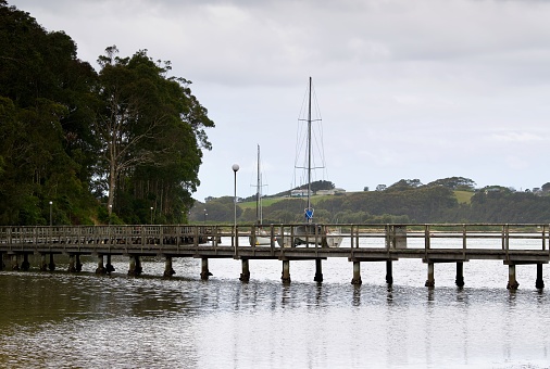 Mill Bay Boadwalk over Narooma Wagonga inlet, Eurobodalla, South Coast, New South Wales