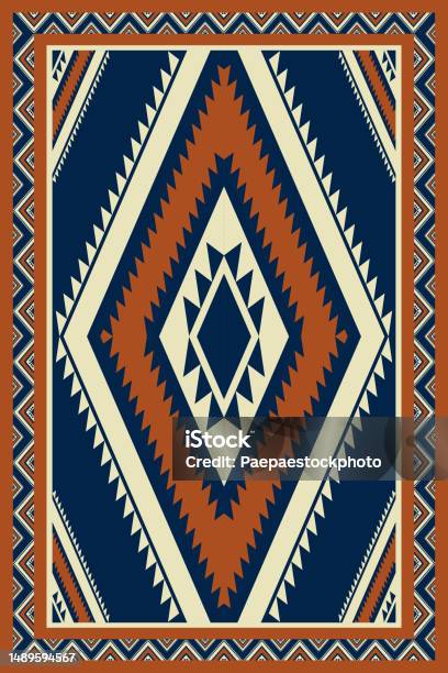 Aztec Rouge Color Aztec Navajo Area Rug Geometric Pattern Stock Illustration - Download ...