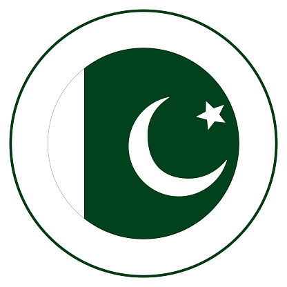 Flag of Pakistan in round circle. Pakistan flag in circle