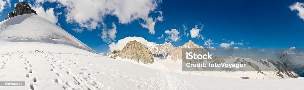 Vallée Blanche Mont Blanc Alpen - Lizenzfrei Aiguille du Midi Stock-Foto