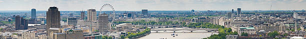 ロンドンのランドマークのパノラマに広がる - london england thames river millennium wheel aerial view ストックフォトと画像