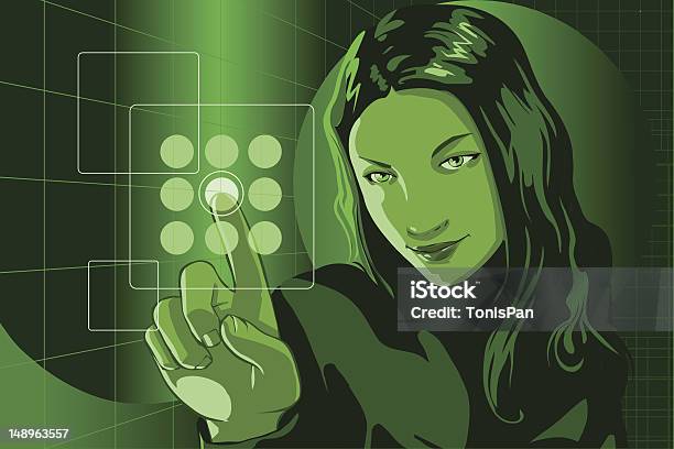 Hacker Girl Green Stock Illustration - Download Image Now - Spy, Surveillance, Teenage Girls