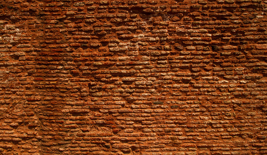 Ancient wall of Agra Fort in Agra, Uttar Pradesh, India