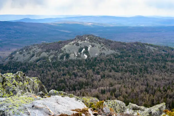 Photo of South Ural Mountains with a unique landscape, vegetation and diversity of nature.