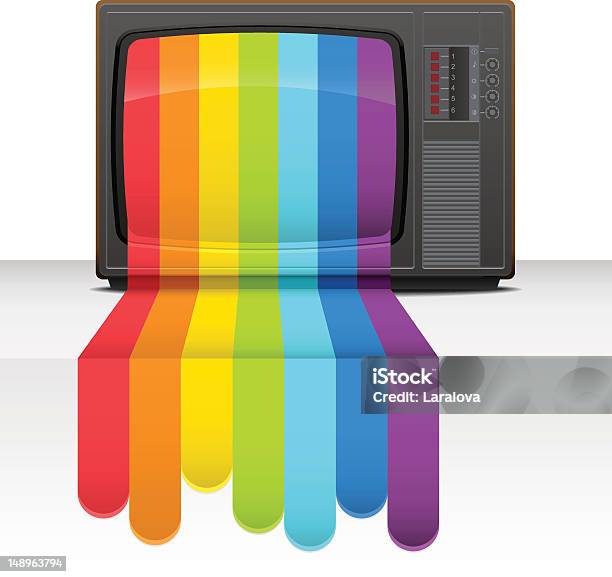 Arcoíris De Tv - Arte vetorial de stock e mais imagens de Arco-Íris - Arco-Íris, Televisor, Abstrato