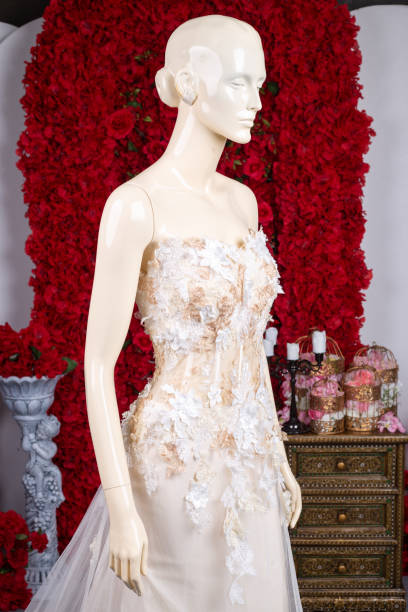 istock Bride wedding dress vintage style in studio 1489644511