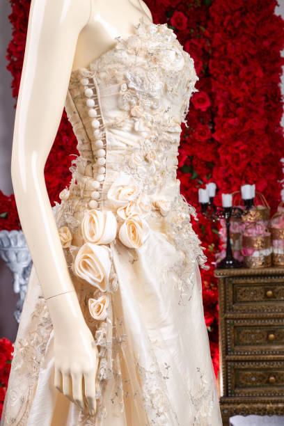 istock Bride wedding dress vintage style in studio 1489644723