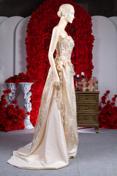 istock Bride wedding dress vintage style in studio 1489645060
