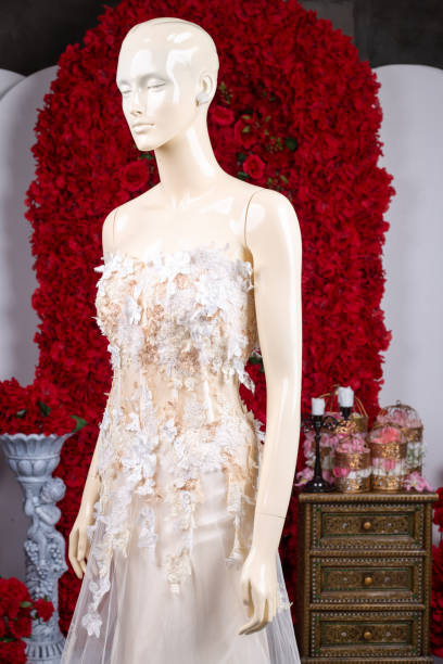 istock Bride wedding dress vintage style in studio 1489645606