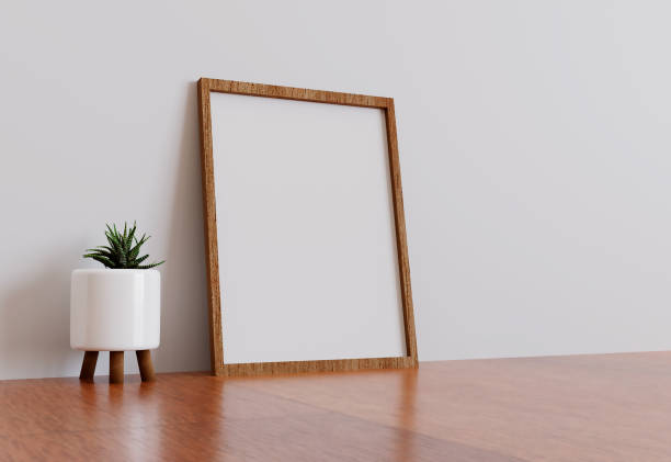 istock Blank wooden box for edition inside the house with a succulent in a pot next to it 1489646949