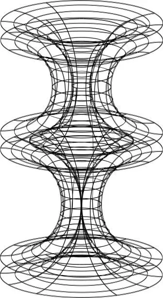 Vector illustration of Collaboration concept line structure 3D pattern.(retain stroked paths)