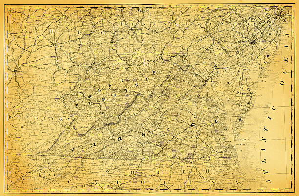 Map of Virginia and West Virginia scanned from an 1881 original. Photo by N. Staykov (2007)