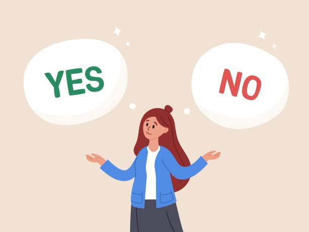 istock Choose Yes or no concept. Alternative or choices. Business decision making, leadership to direct business to succeed. Rational businesswoman thinking and make decision for business or career question. 1489661640