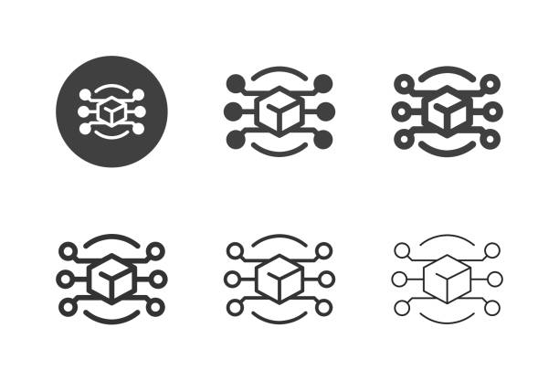글로벌 배송 네트워크 아이콘 - 멀티 시리즈 - network security symbol community computer icon stock illustrations