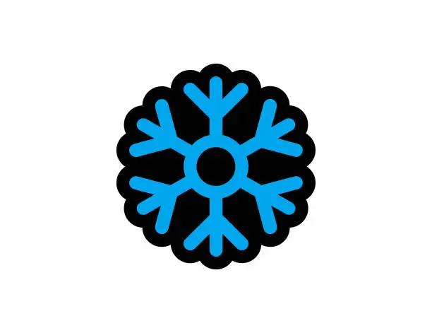 Vector illustration of Snowflake vector icon on a white background. Snowflake emoji illustration. Frozen ice. Isolated snowflake vector emoticon